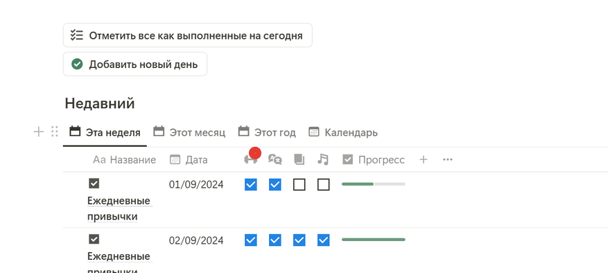 Трекер привычек в Notion. Как отслеживать полезные и приучить себя к тому, что нужно - 7