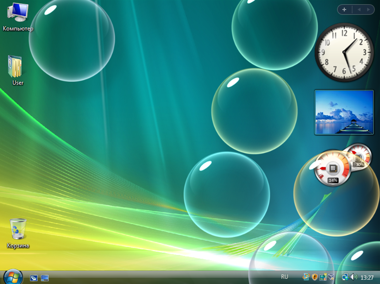 Windows Vista со включенным рабочим столом Aero