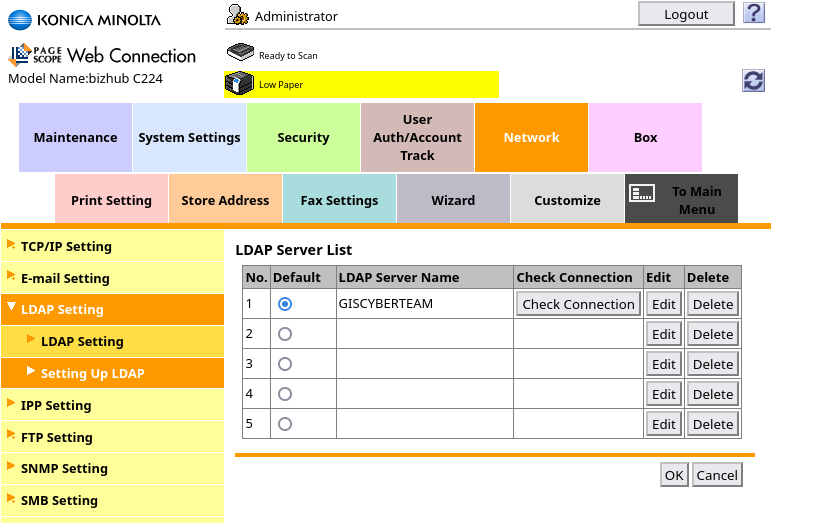 Конфигурация интеграции с LDAP-сервером