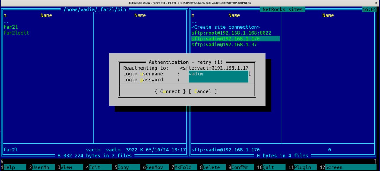 Подключение по sftp через плагин NetRocks