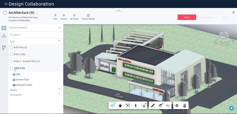 Рис. 2. 3D-модель объекта капитального строительства в BIM 360. Источник: сайт https://carposting.ru  