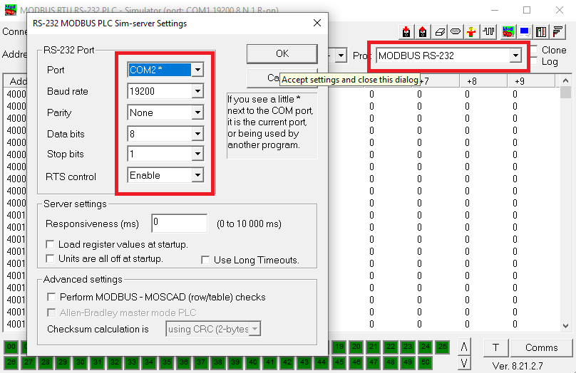 Настройка симуляции Modbus RTU over TCP-IP - 7