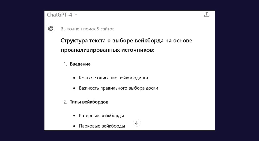 Как написать SEO-лонгрид с использованием ChatGPT-4: с изображениями и примерами - 3