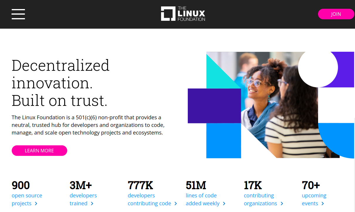 сайт Linux Foundation предлагает различные услуги