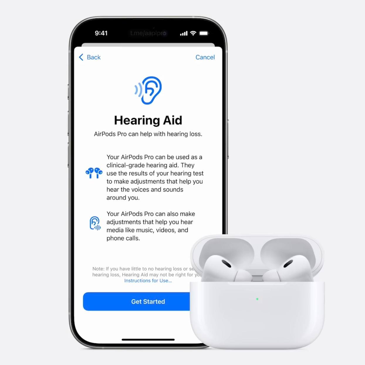 Это обновление для AirPods Pro 2 добавляет в них функции для здоровья слуха