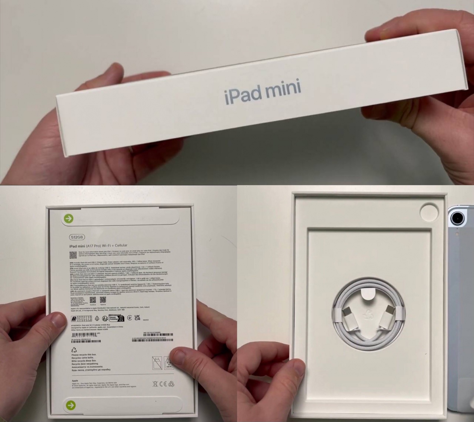 Теперь и iPad mini поставляется в упаковке без плёнки – на привычных по другим продуктам пломбах, а на задней стороне коробки вместо наклеек, текст напечатан прямо на коробке.