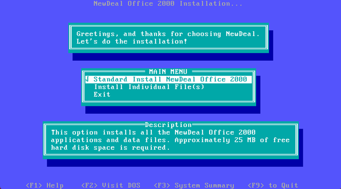 Окно инсталлятора New Deal Office 2000