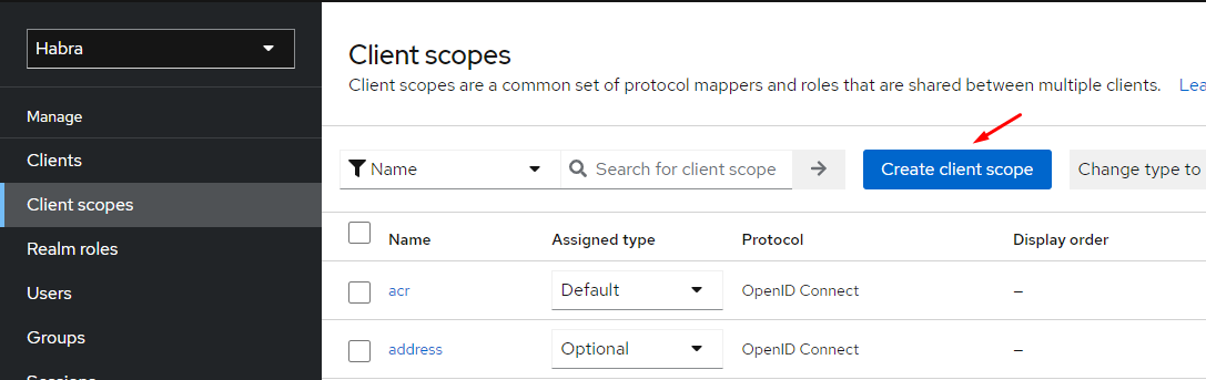 add client scope