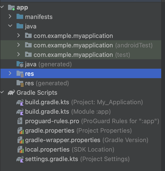 Структура приложения в Android Studio