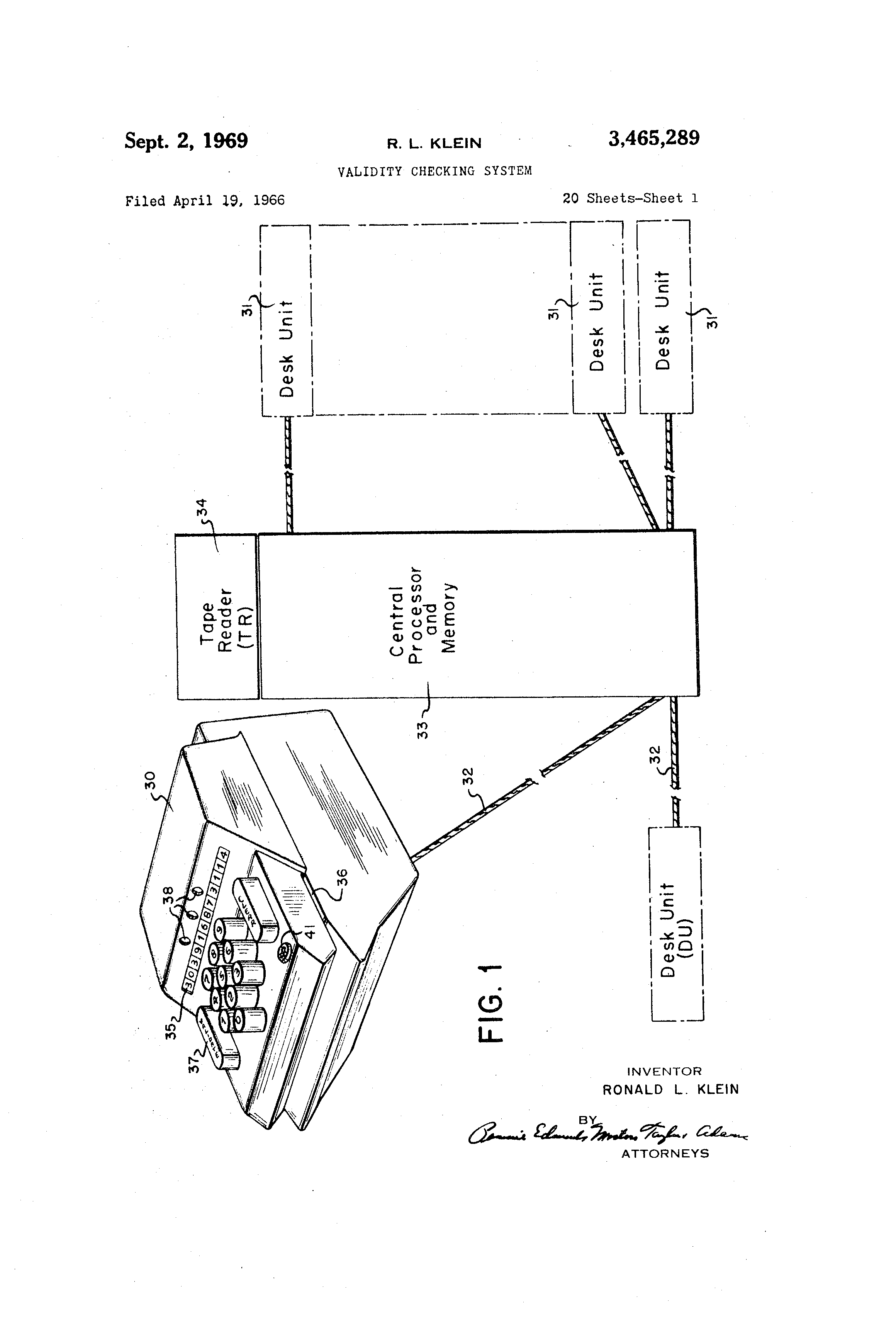 Патент  США №3465289