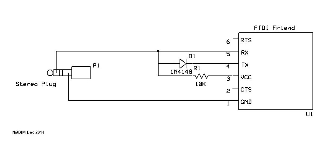 CI-V-кабель для подключения к адаптеру FTDI USB-to-UART (источник изображения)