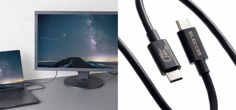 65 долларов за метровый кабель USB-C. Elecom объявила цены на кабели с поддержкой USB4 2.0