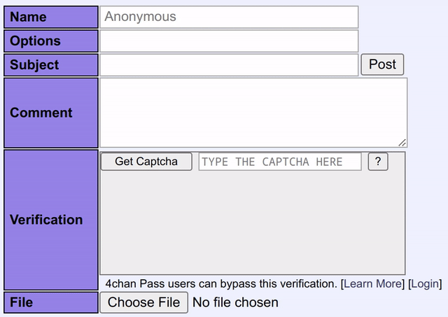 Animation of requesting a CAPTCHA in the 4Chan post form, and it being automatically solved by the user script.