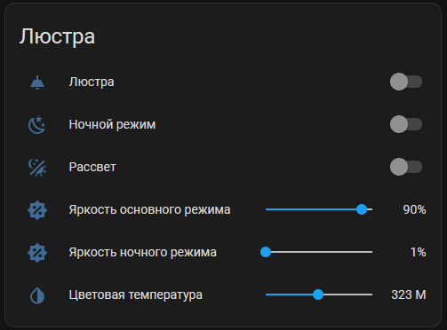 Интерфейс Home Assistant