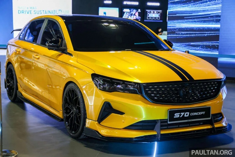 Geely Emgrand придали спортивного стиля: малайзийский седан Proton S70 получил спортивный обвес и антикрыло, но мощнее не стал