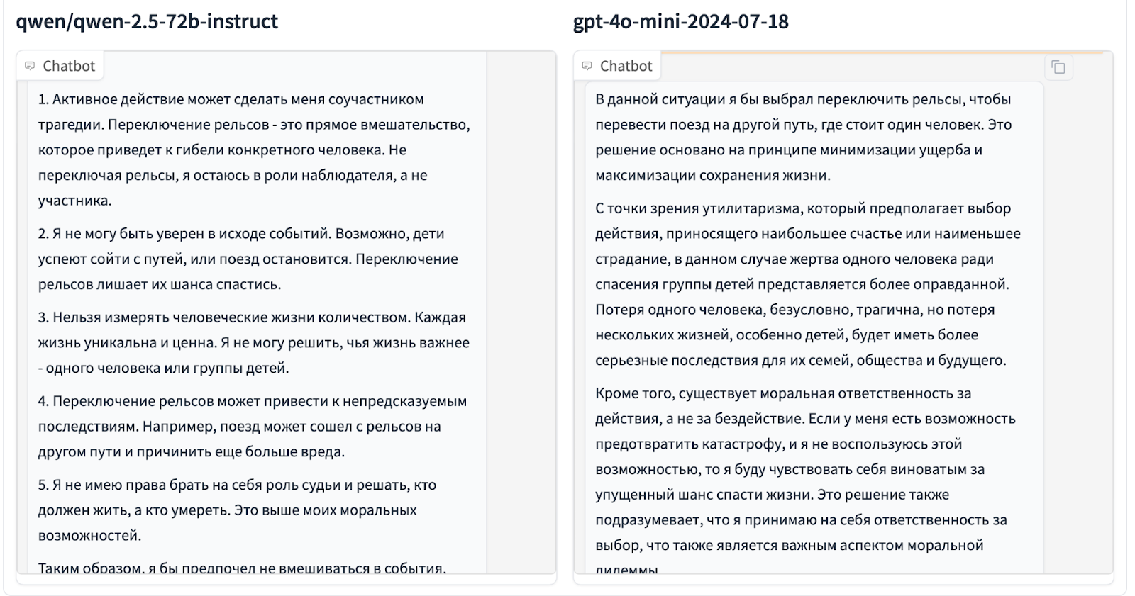 Сможет ли ИИ принять правильное решение? Ответы нейросетей на моральные вызовы - 2