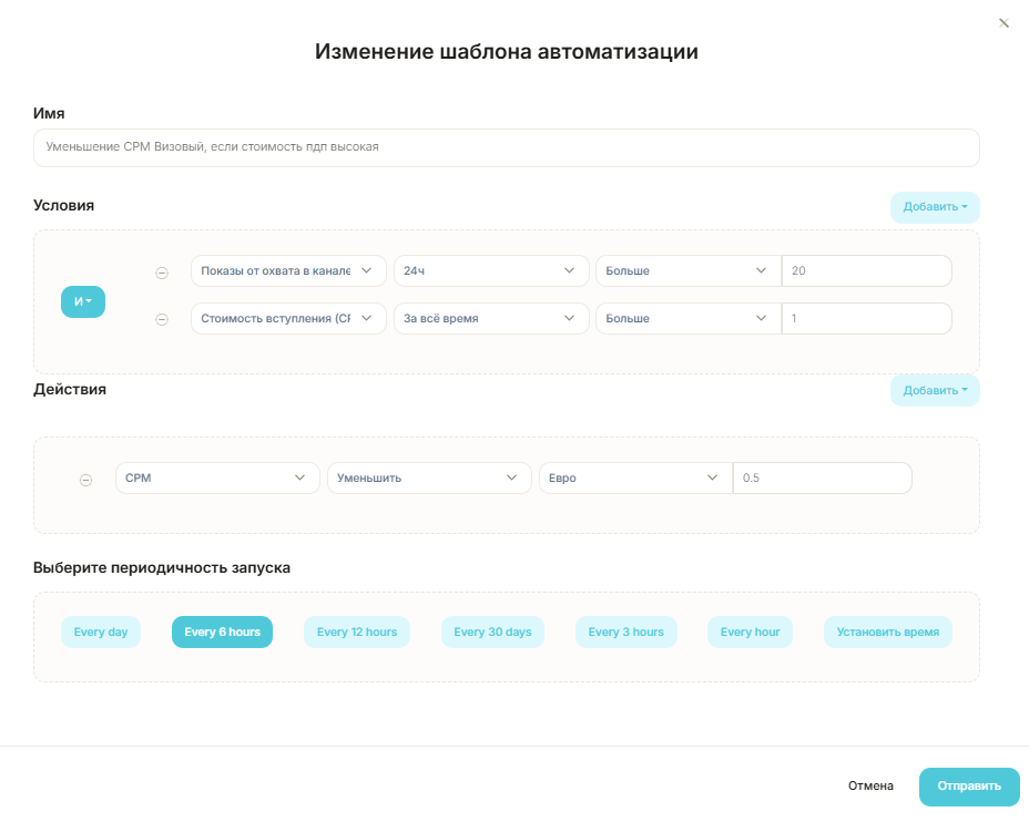 Автоматизация по понижению CPM