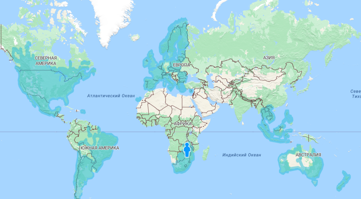 Приблизительное покрытие Microsoft Bing Streetside на 26 декабря 2024 года