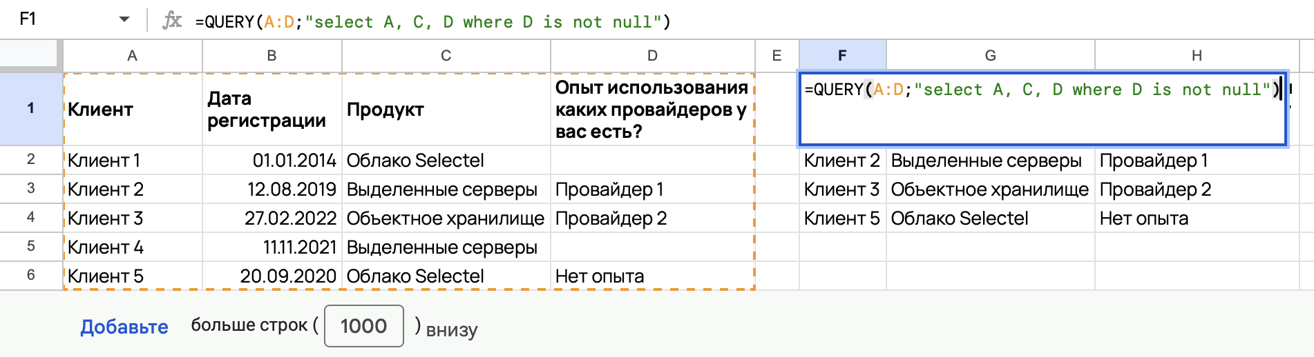 Как проводить сложные исследования в Google Таблицах и Excel? Работаем с формулой QUERY - 8