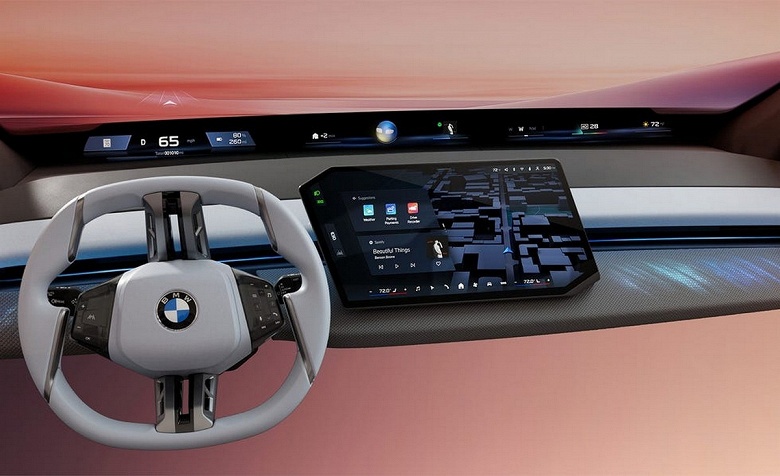 Представлена новейшая система BMW Panoramic iDrive. Новые BMW получат экран на всю ширину машины и новый руль