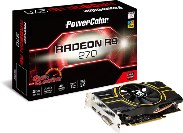 3D-карта PowerColor R9 270 OC разогнана производителем