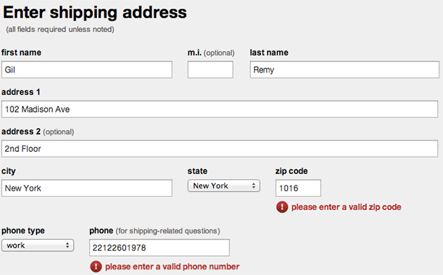 Validate field. . Address line 2 (optional). Avenue address.