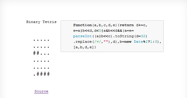 Веб-разработка / Тетрис на JavaScript с исходным кодом, который можно твитнуть