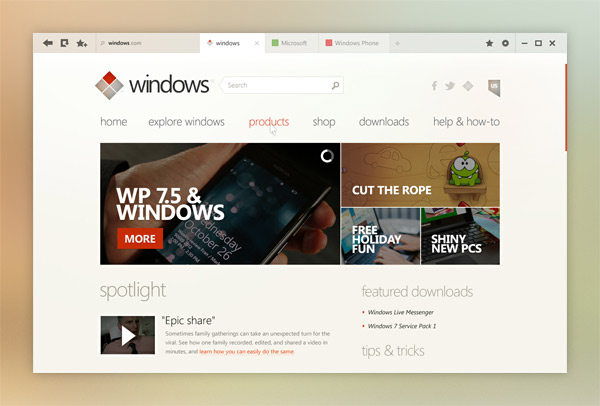 Windows / Концепт UI для Windows 8