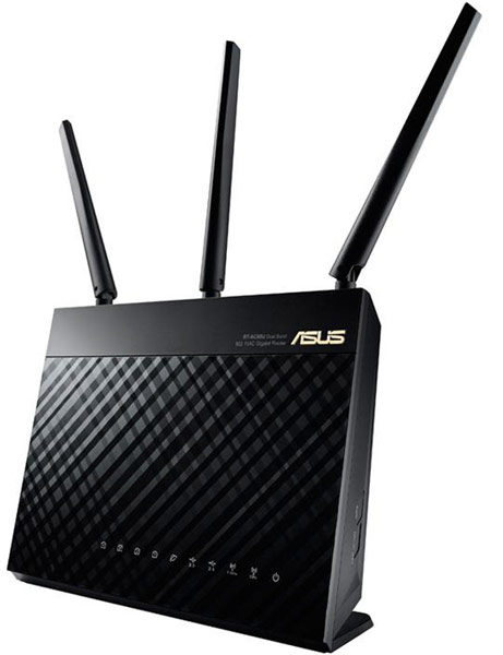 Маршрутизатор беспроводной сети Asus RT-AC68U поддерживает скорости до 1300 Мбит/с