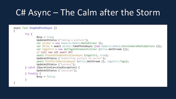 C# async для iOS и Android