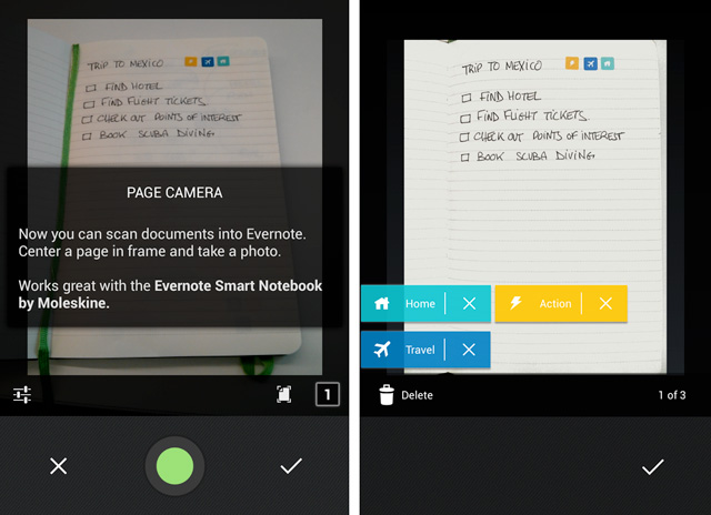 Evernote 5 для Android: новые режимы съемки, поддержка блокнотов Smart Notebook от Moleskine, ярлыки и поиск в документах