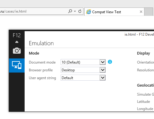 IE11: Compatibility List vs. X UA Compatible