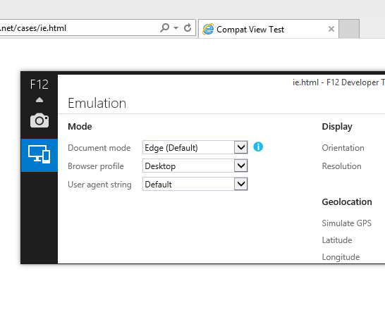 IE11: Compatibility List vs. X UA Compatible