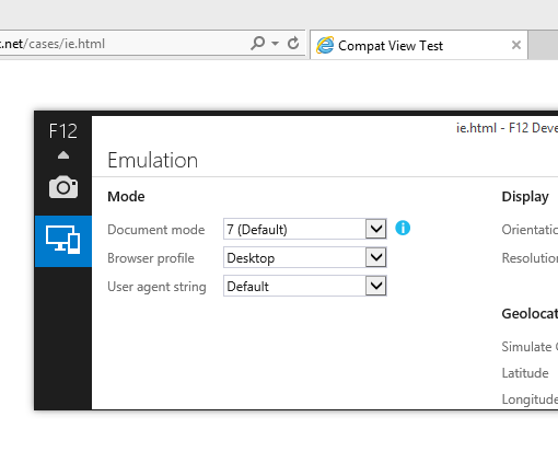 IE11: Compatibility List vs. X UA Compatible