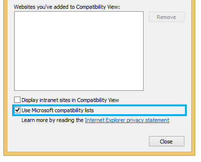 IE11: Compatibility List vs. X UA Compatible