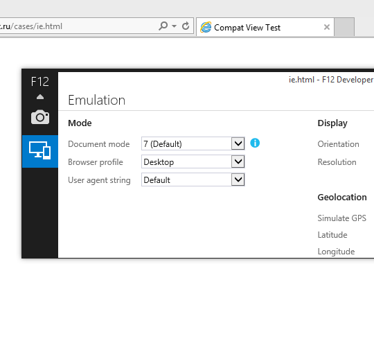 IE11: Compatibility List vs. X UA Compatible