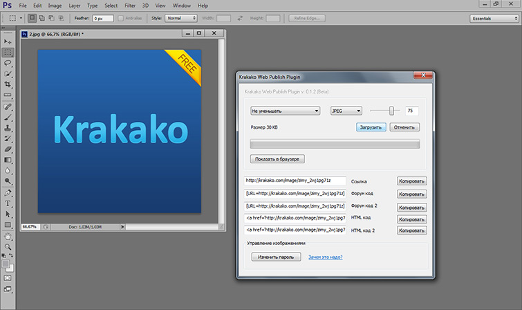 Krakako 'click &amp; share' plugin