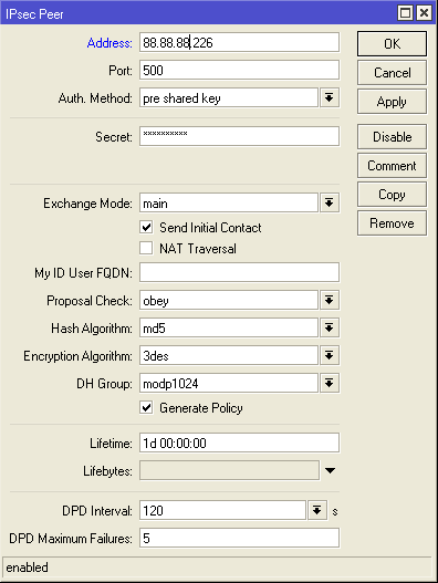 Mikrotik + IPSec + Cisco. Часть 2. Тоннель на «сером» IP