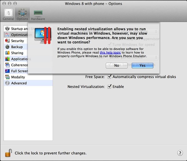 Nested виртуализация в Parallels Desktop 8 для разработки под Windows 8 Phone