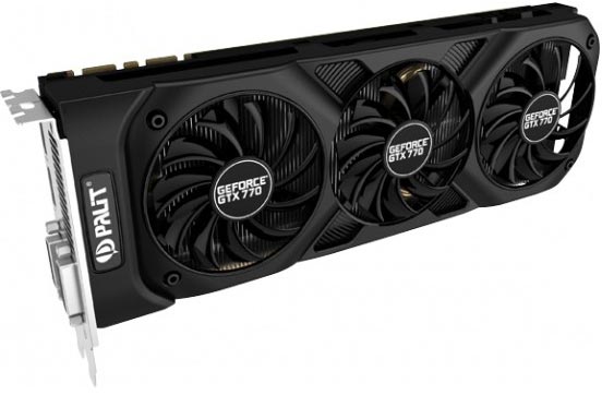 Базовая частота GPU Palit GeForce GTX 770 OC составляет 1085 МГц