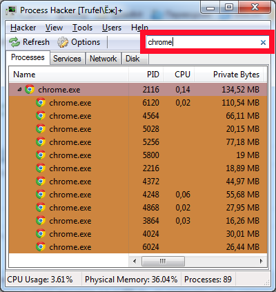 Process Explorer vs Process Hacker