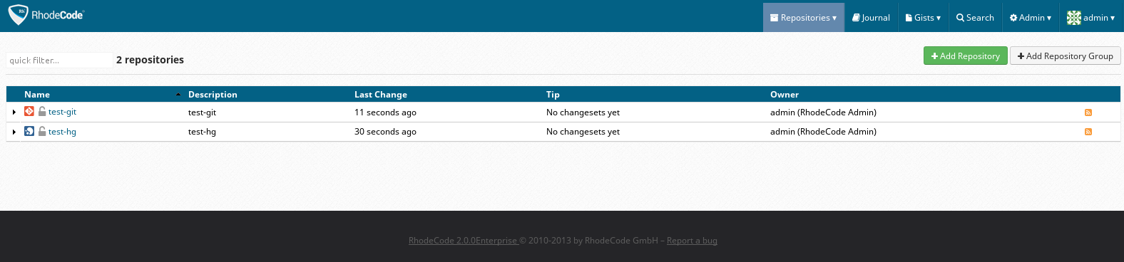 Rhodecode 2.0 Enterprise