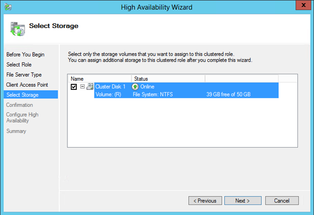 Select storage. Windows Server 2012 smb3.