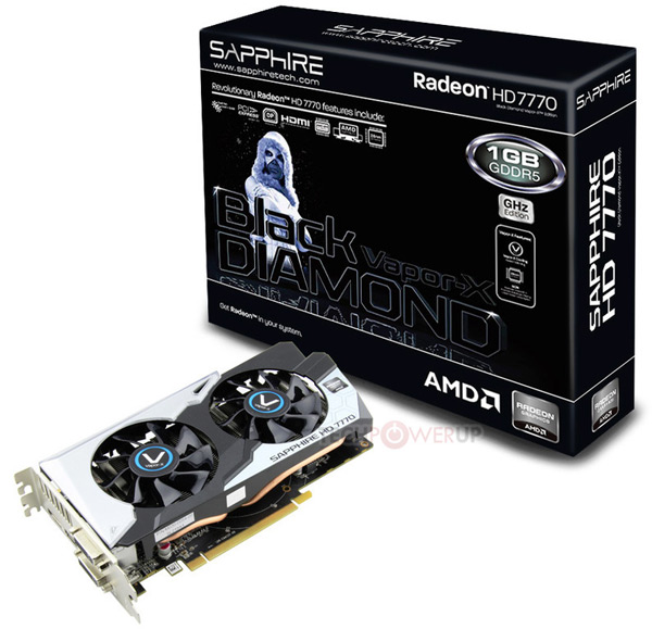 Sapphire выпускает 3D-карту Radeon HD 7770 Vapor-X Black Diamond 