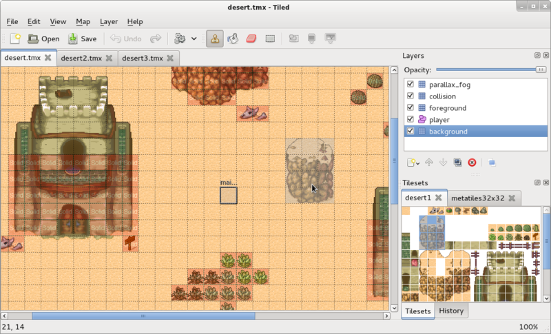 Tiled Map Editor: пиксельарт тайлсет редактор