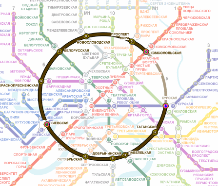 Карта метро киевская кольцевая