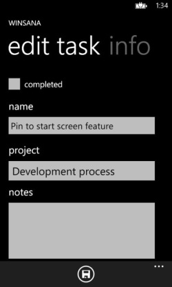 Winsana – клиент для сервиса управления задачами Asana на вашем Windows Phone