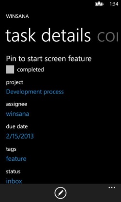 Winsana – клиент для сервиса управления задачами Asana на вашем Windows Phone