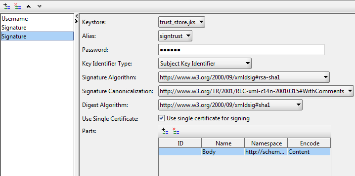 Ws security в SoapUI Pro