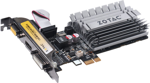 Конфигурация GPU Zotac GeForce GT 730 включает 384 потоковых процессора